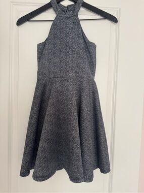 Un Deux Trois Charcoal Gray Halter Skater Dress